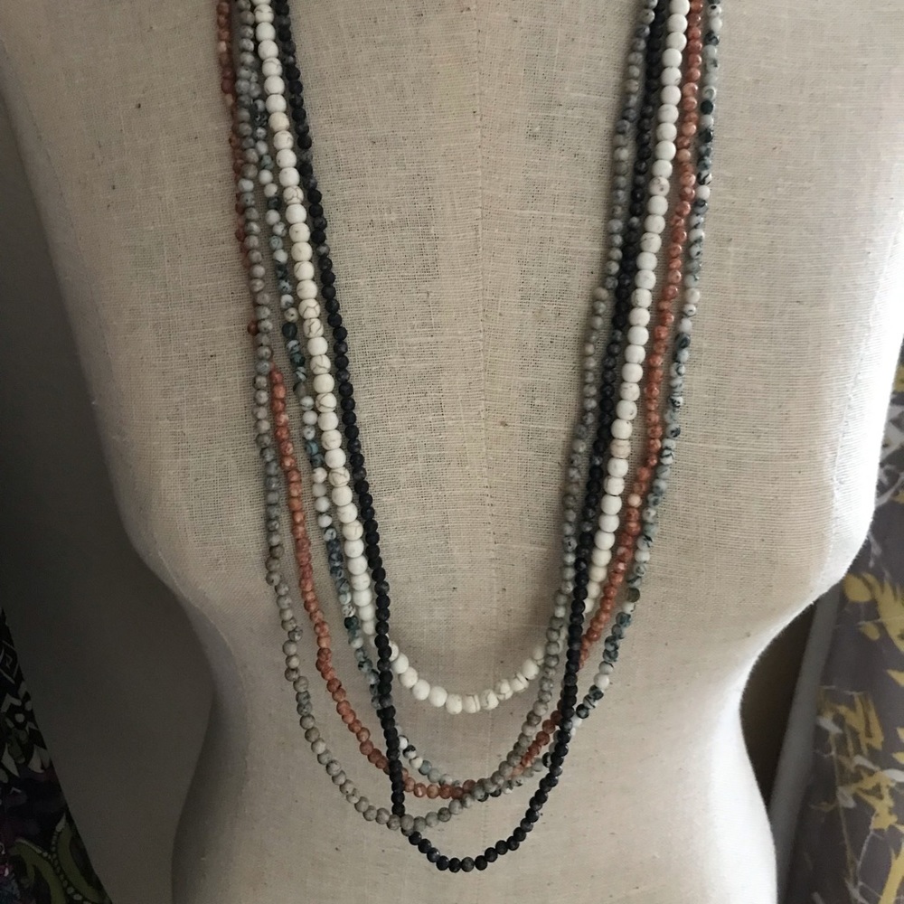 Five Strings of Natural Stone Beads